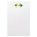 Crossed Flanders and East Flanders Flags Customized Stationery