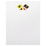 Crossed Flanders & Flemish Brabant Flags w Belgium Custom Letterhead