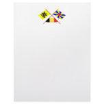 Crossed Flanders &amp; West Flanders Flags w Belgium Letterhead Design