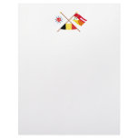 Crossed German Speaking Community and Liège Flags Custom Letterhead
