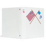 Crossed Grand Union and 2nd Rhode Island Regiment  3 Ring Binder