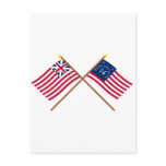 Crossed Grand Union and Bennington Flags Postcards