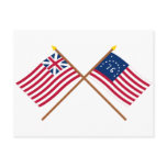 Crossed Grand Union and Bennington Flags Postcard
