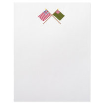 Crossed Grand Union and Delaware Militia Flags Personalized Letterhead