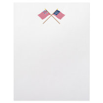 Crossed Grand Union and French Alliance Flags Customized Letterhead