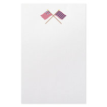 Crossed Grand Union and Ft Mifflin Flags Stationery Design