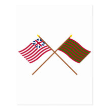 Crossed Grand Union and Ft Sackville Flags Postcard