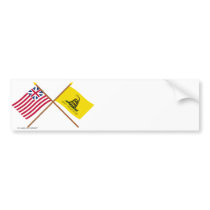 Crossed Grand Union and Gadsden Flags Bumper Sticker