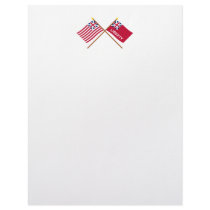 Crossed Grand Union and Liberty Flags Letterhead Design