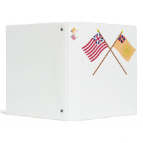Crossed Grand Union and New Hampshire 2nd Regiment 3 Ring Binder