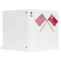 Crossed Grand Union and New York Liberty Flags Binders