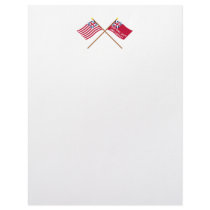 Crossed Grand Union and New York Liberty Flags Letterhead Template