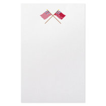 Crossed Grand Union and New York Liberty Flags Stationery Design