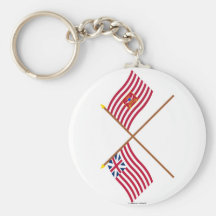 Crossed Grand Union and Sheldon's Horse Flags Key Chains