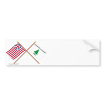 Crossed Grand Union and Washington's Cruisers Flag Bumper Sticker