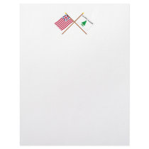 Crossed Grand Union and Washington's Cruisers Flag Customized Letterhead
