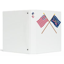 Crossed Grand Union and Whiskey Rebellion Flags Binder