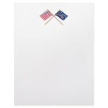 Crossed Grand Union and Whiskey Rebellion Flags Letterhead Template