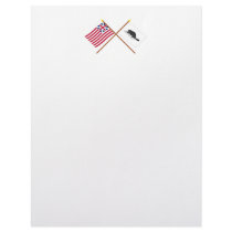 Crossed Grand Union Flag and New York Ensign Letterhead Template