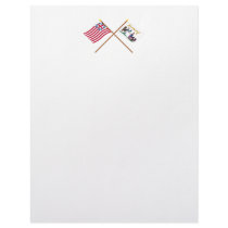 Crossed Grand Union & Washington's Lifeguard Flags Letterhead