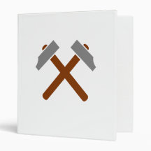 Crossed hammer tools 3 ring binder