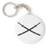 Crossed Katana Swords Keychain