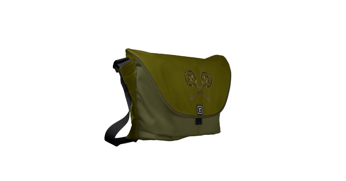 crossed keys messenger bag Zazzle