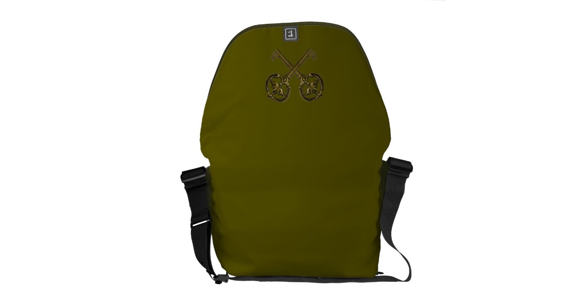 crossed keys messenger bag Zazzle