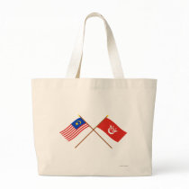 Crossed Malaysia and Kelantan flags Canvas Bag