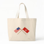 Crossed Malaysia and Kelantan flags bags