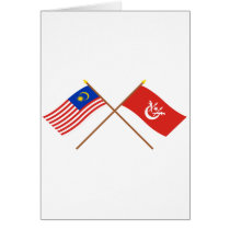 Crossed Malaysia and Kelantan flags Card