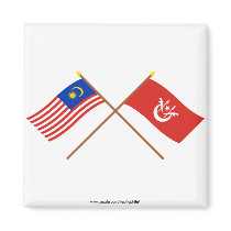 Crossed Malaysia and Kelantan flags Fridge Magnet