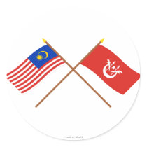 Crossed Malaysia and Kelantan flags Sticker