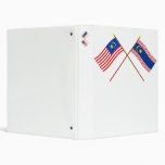Crossed Malaysia and Kuala Lumpur flags Vinyl Binder
