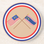 Crossed Malaysia and Kuala Lumpur flags Coaster