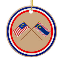 Crossed Malaysia and Kuala Lumpur flags Ornaments