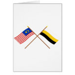 Crossed Malaysia and Perak flags cards