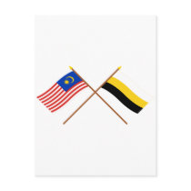 Crossed Malaysia and Perak flags Post Card
