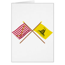 Crossed Navy Jack and Gadsden Flag Card