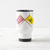 Crossed Navy Jack and Gadsden Flag Mugs