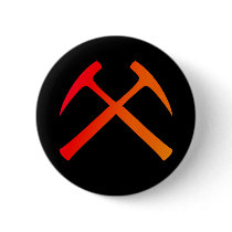Crossed Rock Hammers Button by yarddawg Crossed Rock Hammers Button