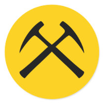 Crossed Rock Hammers Sticker by yarddawg Crossed Rock Hammers Sticker