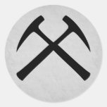 Crossed Rock Hammers Sticker (gray)