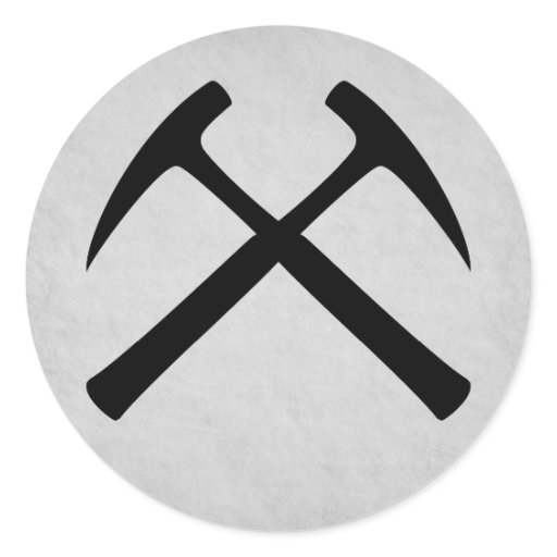 Crossed Rock Hammers Sticker (gray) Zazzle
