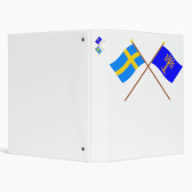 Crossed Sweden and Blekinge län flags Binders
