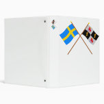 Crossed Sweden and Gävleborgs län flags Vinyl Binder