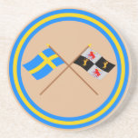 Crossed Sweden and Gävleborgs län flags Coasters