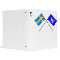Crossed Sweden and Gotlands län flags 3 Ring Binders