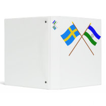 Crossed Sweden and Jämtland Republic flags 3 Ring Binders