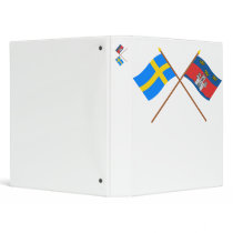 Crossed Sweden and Jönköpings län flags Vinyl Binders